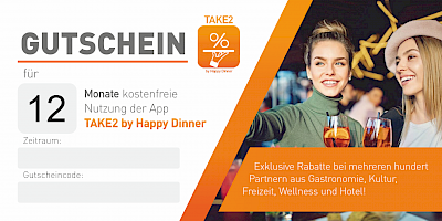 Gutschein App "TAKE2 by Happy Dinner"